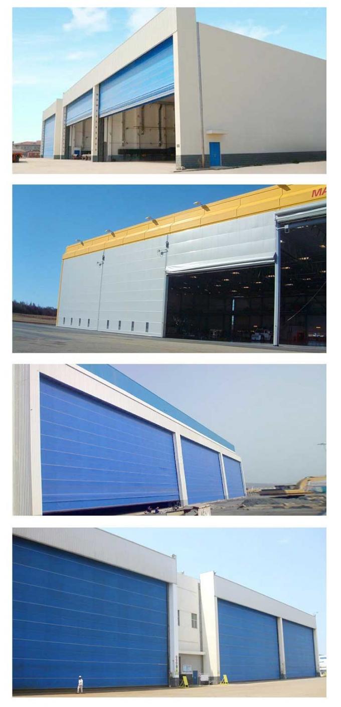 Light Vertical Lift Fabric Aircraft Hangar Door 17m Height 42m Width
