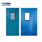Blue GMP Powder Coated Steel Doors 1.5mm Frame Stainless Steel Swing Door