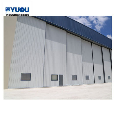 Horizontal Sliding Aircraft Hangar Door Heavy Duty Aluminum Alloy 22m Height Finished