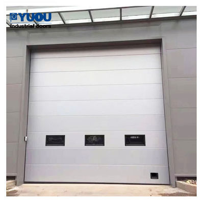 Thermal Insulation Sectional Overhead Door High Lift 12m width 50mm thickness
