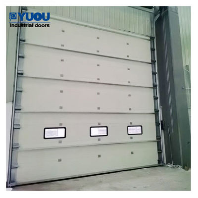 Industrial Insulated Sectional Roll Up Garage Doors With Sandwich Panel Manual Hoist