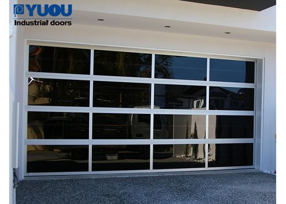 Compact Black Sectional Garage Doors Residential Automatic Aluminum UV Proof