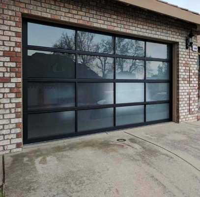Remote Controlled Overhead Sectional Garage Door Automatic Electric Aluminum Steel Transparent Bifold