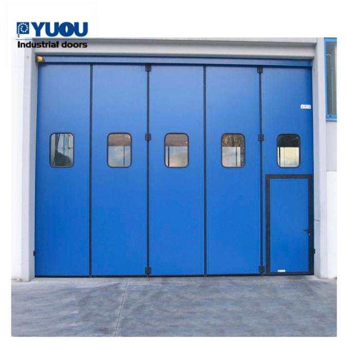 EPDM Aluminium Insulated Industrial Sliding Folding Doors PU Foam 57mm Thickness